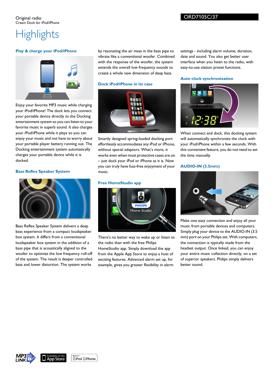 Highlights | Philips ORD7105C-37 User Manual | Page 2 / 3