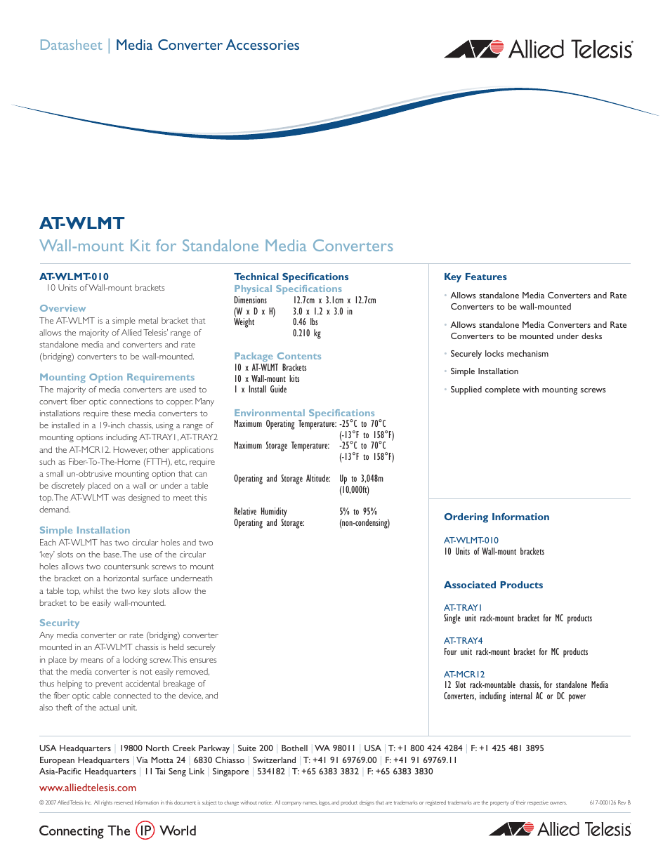 Allied Telesis AT-WLMT-010 User Manual | 1 page