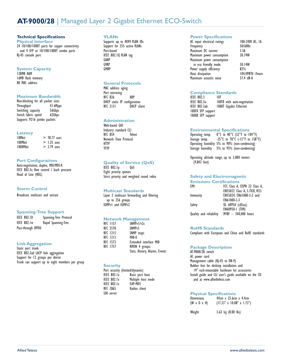 Allied Telesis 28 User Manual | Page 2 / 4