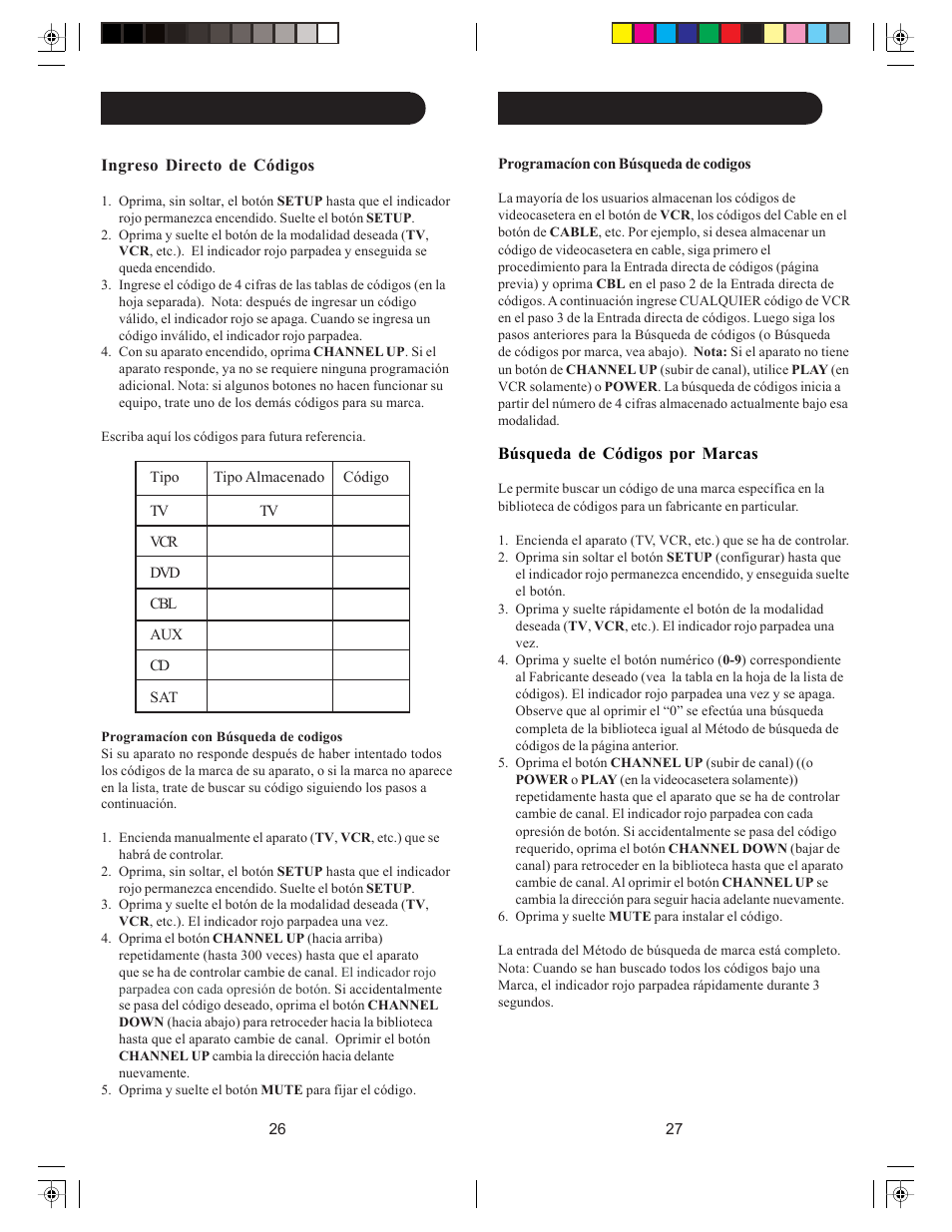 Preparación, cont | Philips Universal remote control SRU4007 Big button User Manual | Page 14 / 29