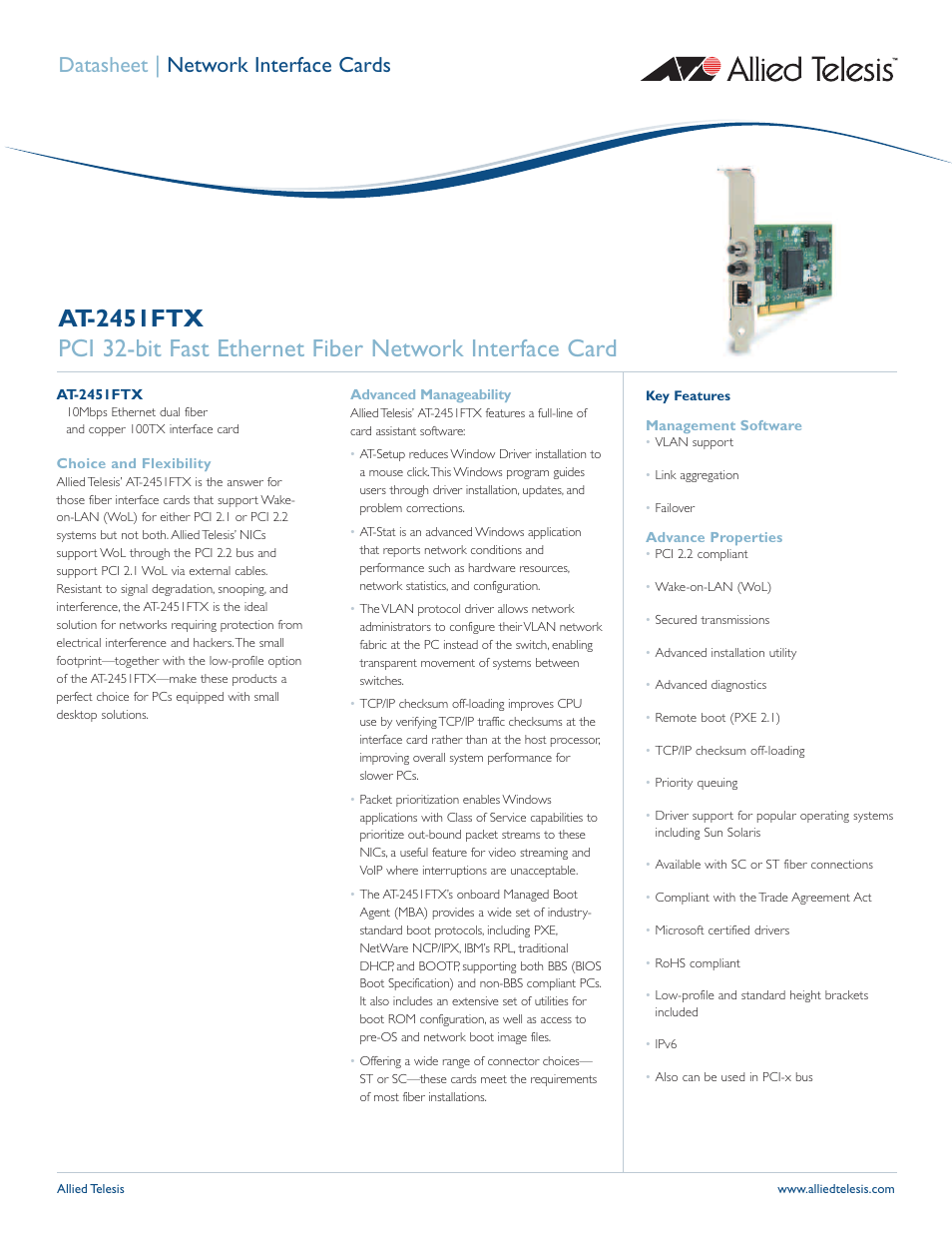 Allied Telesis AT-2451FTX User Manual | 2 pages