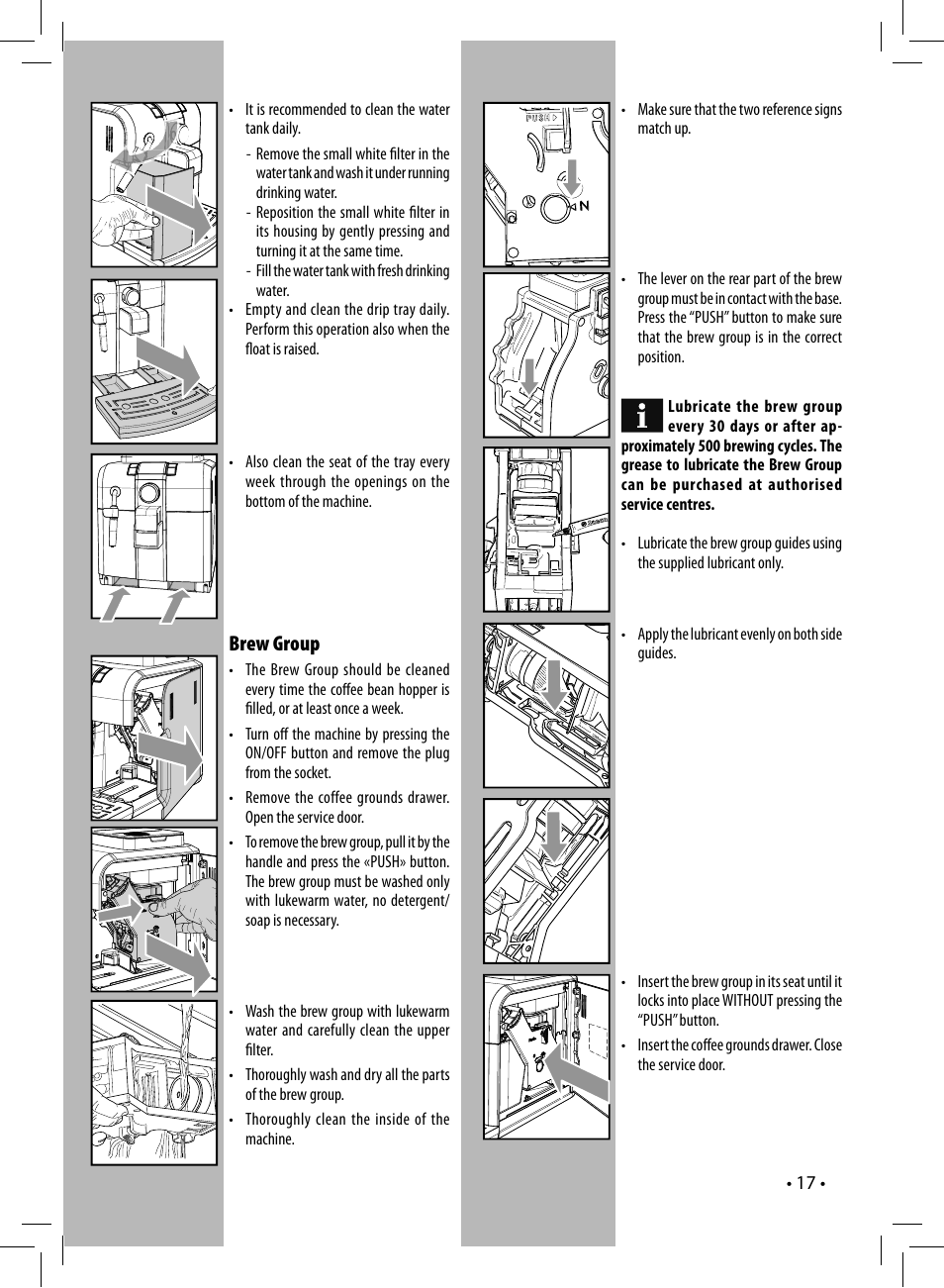 Brew group | Philips HD8837-47 User Manual | Page 17 / 28