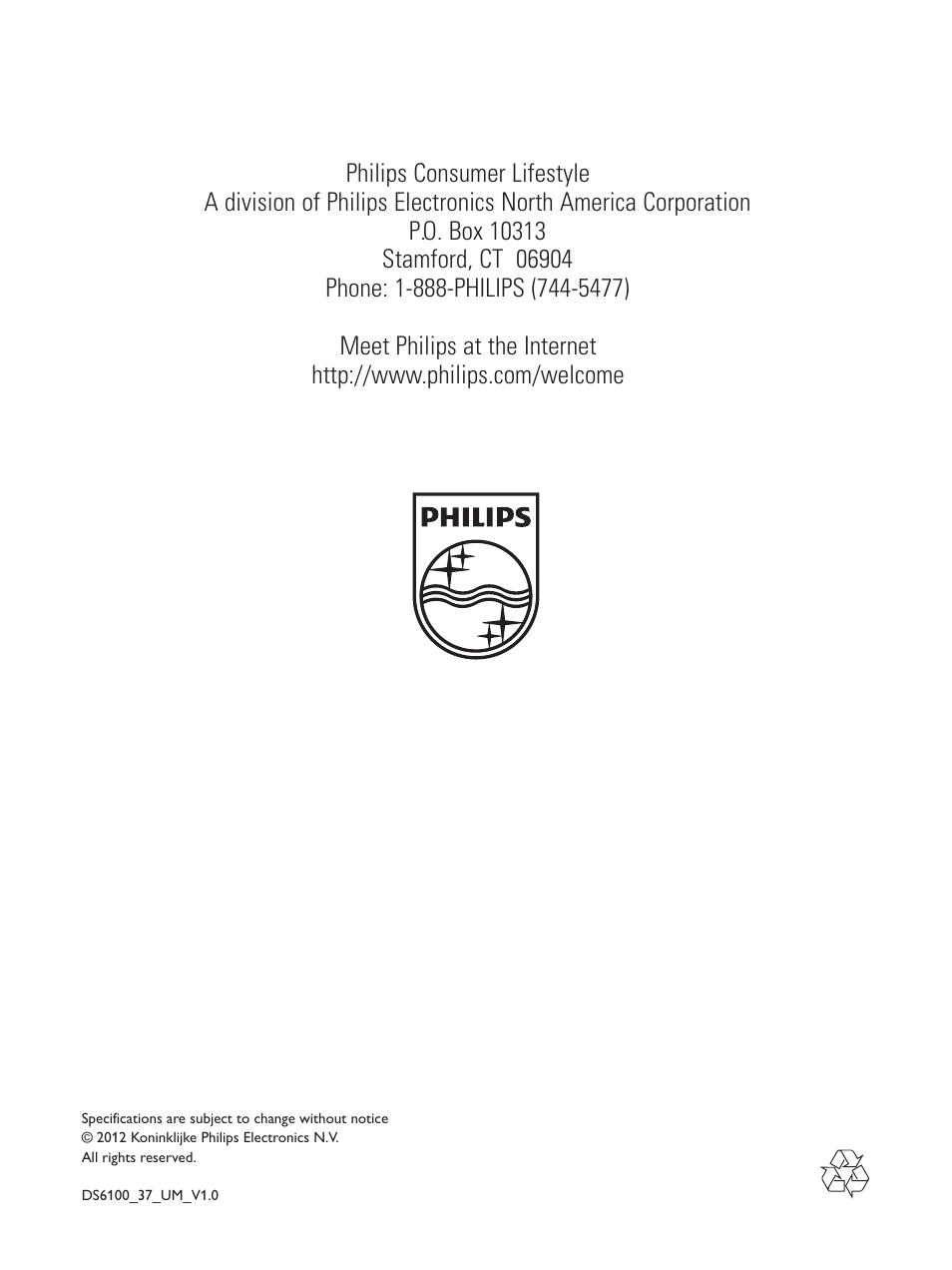 Philips DS6100-37 User Manual | Page 15 / 15