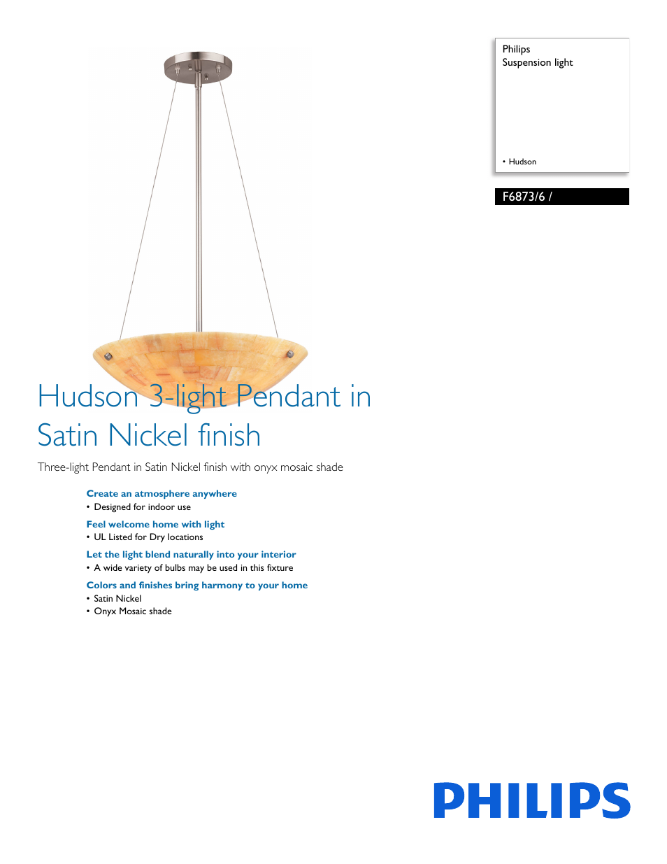 Philips F68736 User Manual | 2 pages