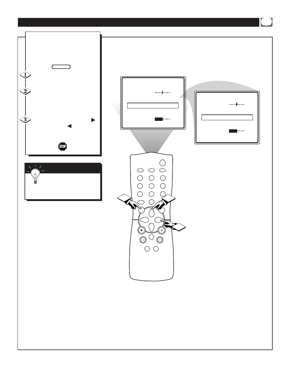 Ctivating the, Ontrast, Lack | Tretch, Ontrol | Philips 25TR19C User Manual | Page 15 / 40