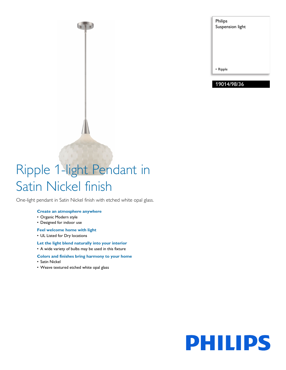 Philips 190149836 User Manual | 2 pages