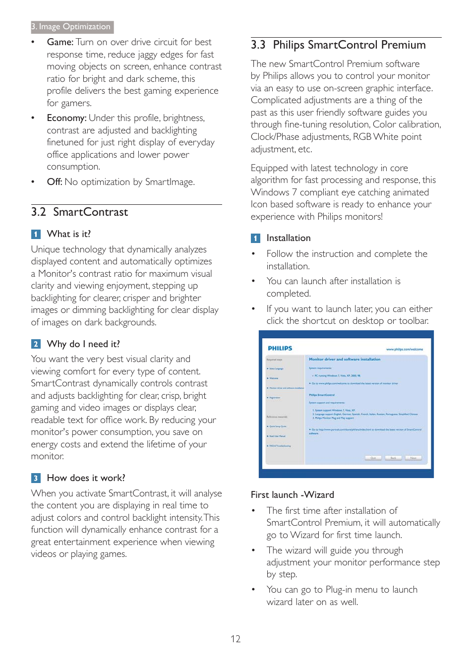 2 smartcontrast, 3 philips smartcontrol premium | Philips 241S4LSB-27 User Manual | Page 14 / 44