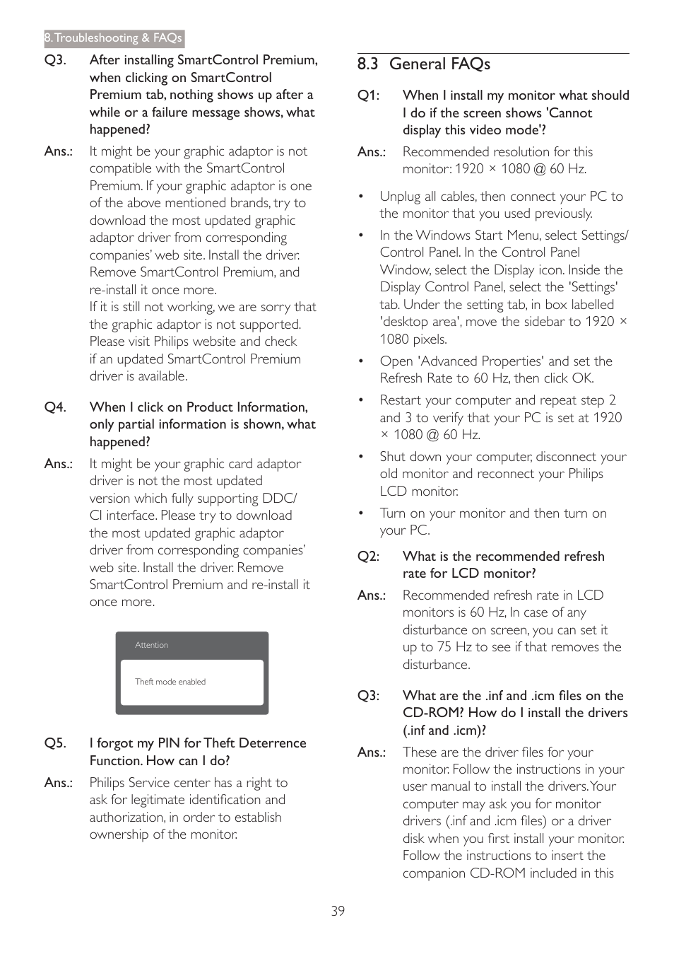 3 general faqs | Philips 241S4LSB-27 User Manual | Page 41 / 44