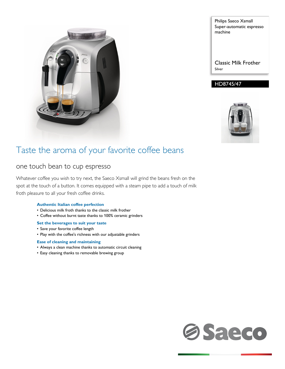 Philips HD8745-47 User Manual | 3 pages