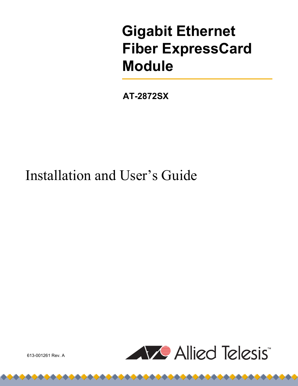 Allied Telesis AT-2872SX User Manual | 78 pages