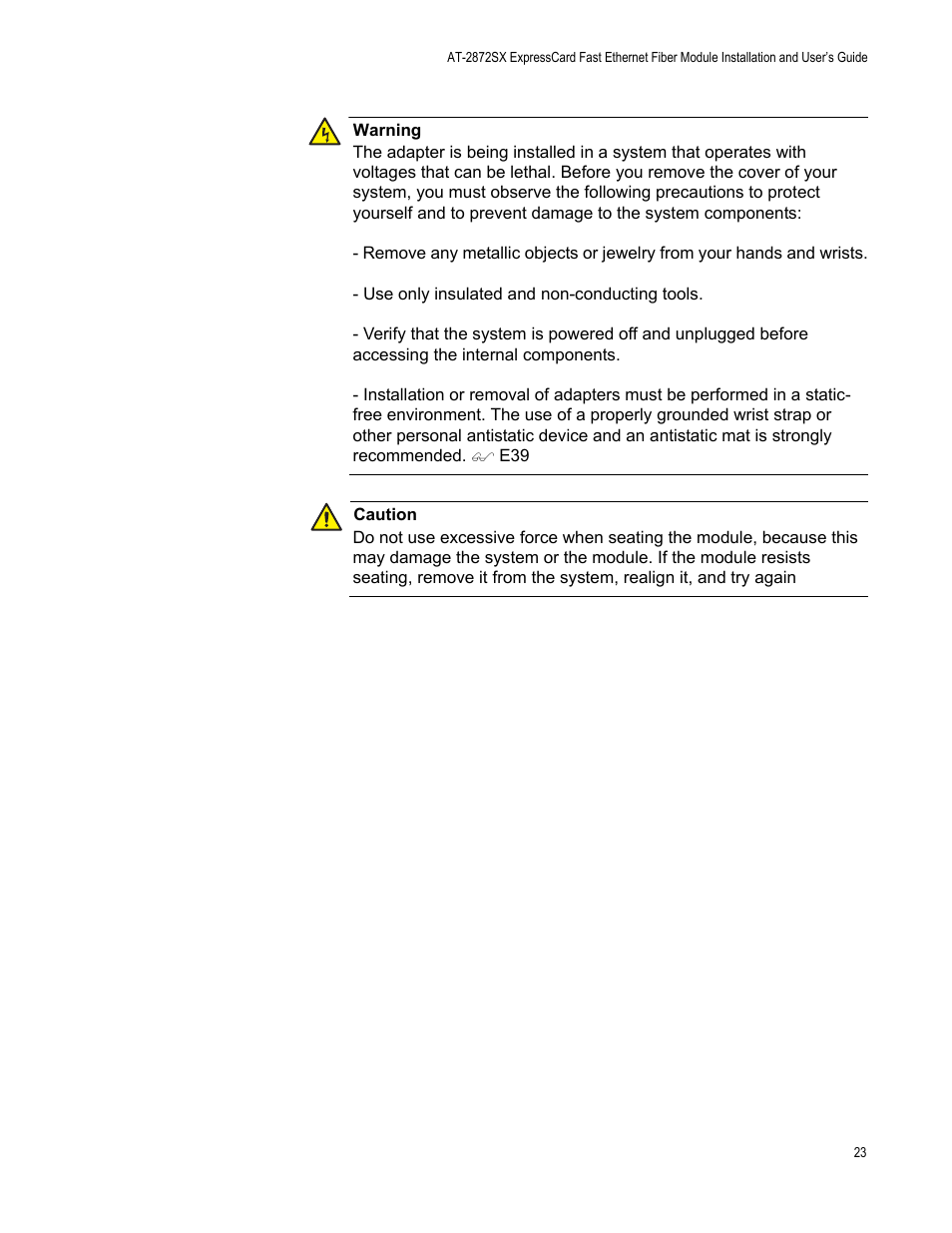 Allied Telesis AT-2872SX User Manual | Page 23 / 78