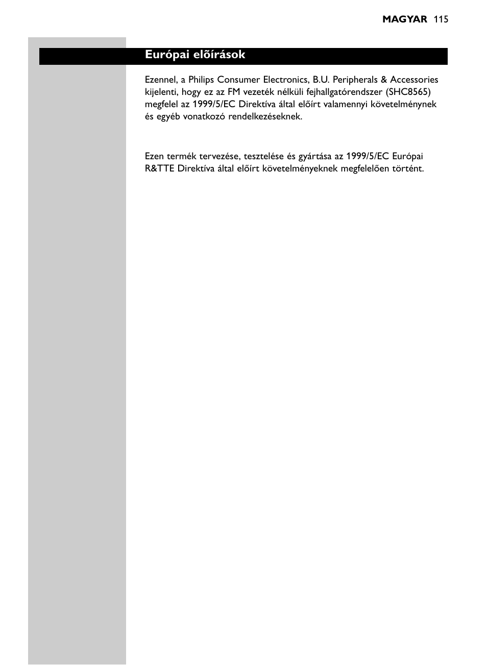 Philips SHC8565-00 User Manual | Page 115 / 150