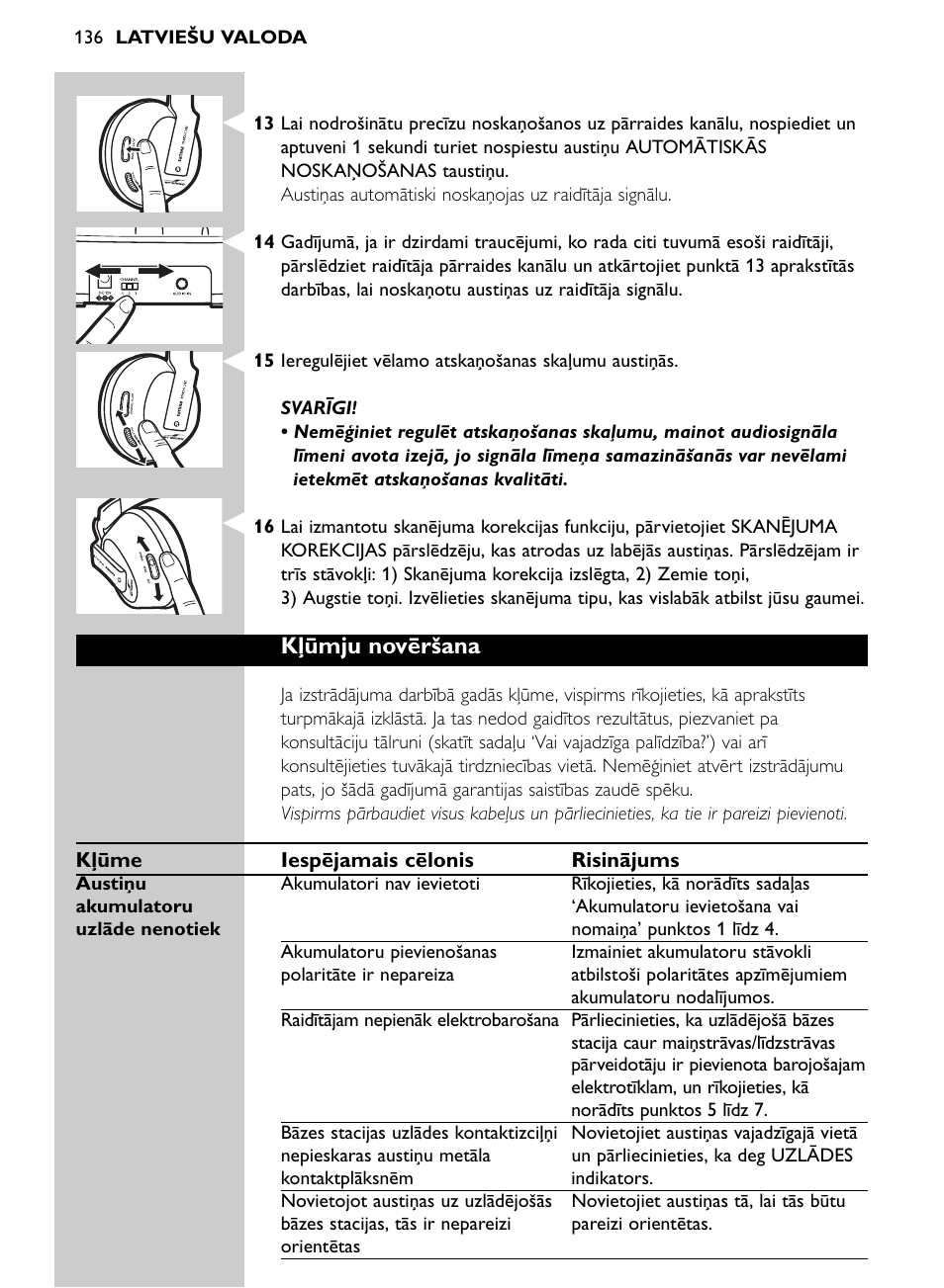 Kļūmju novēršana | Philips SHC8565-00 User Manual | Page 136 / 150