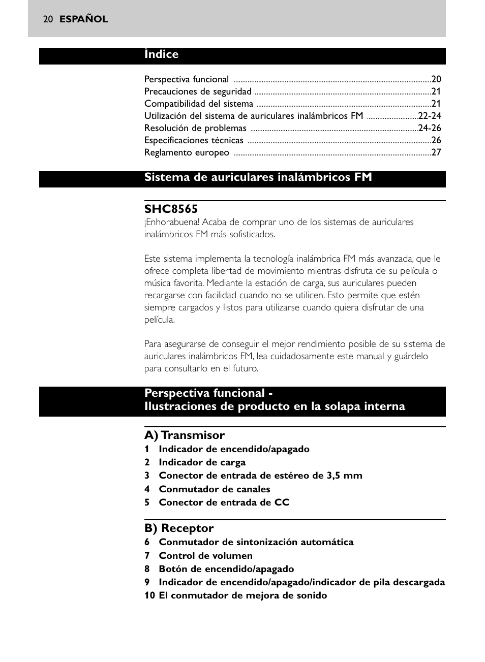 Philips SHC8565-00 User Manual | Page 20 / 150