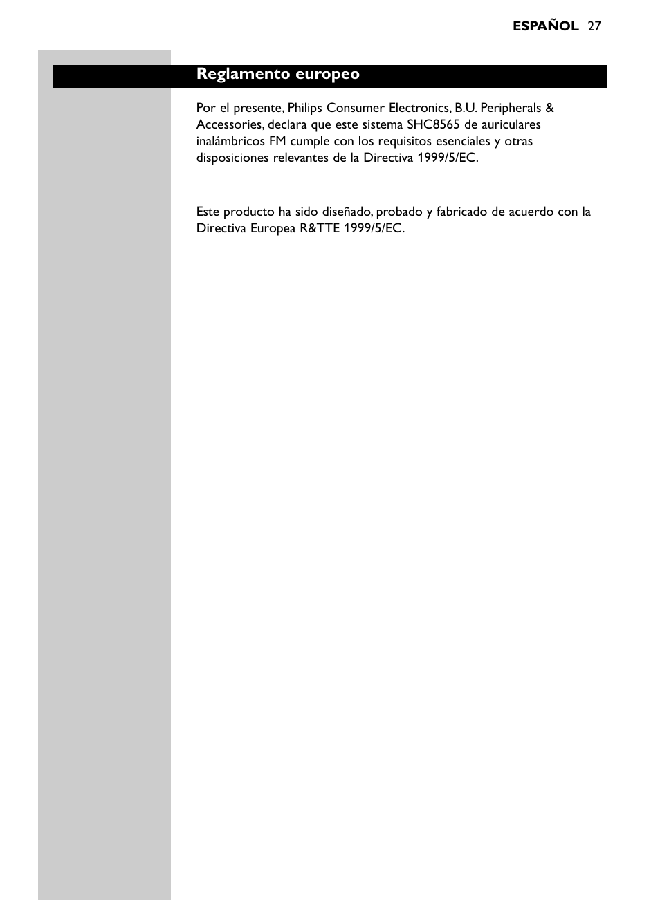 Philips SHC8565-00 User Manual | Page 27 / 150