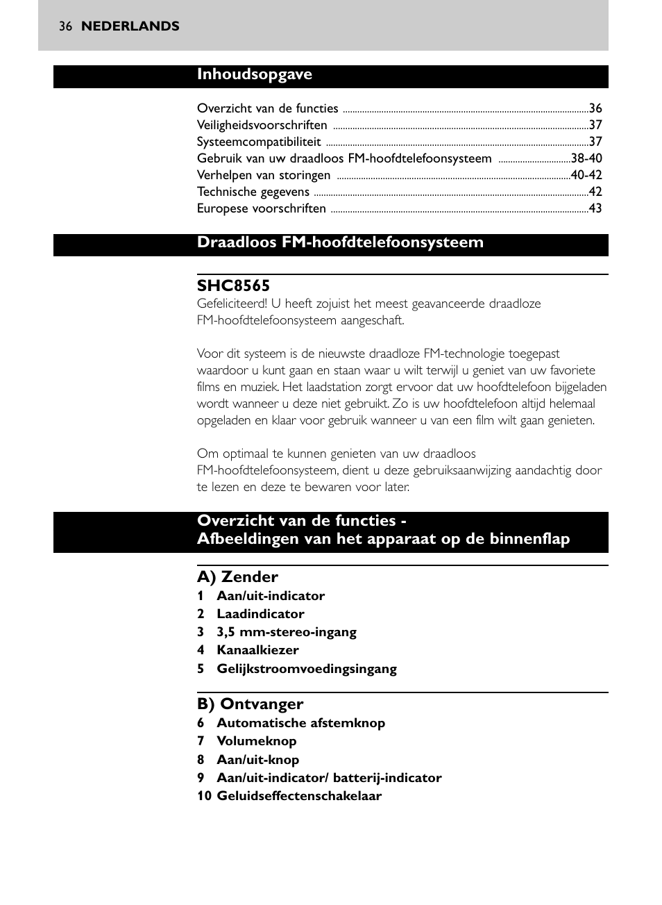 Philips SHC8565-00 User Manual | Page 36 / 150