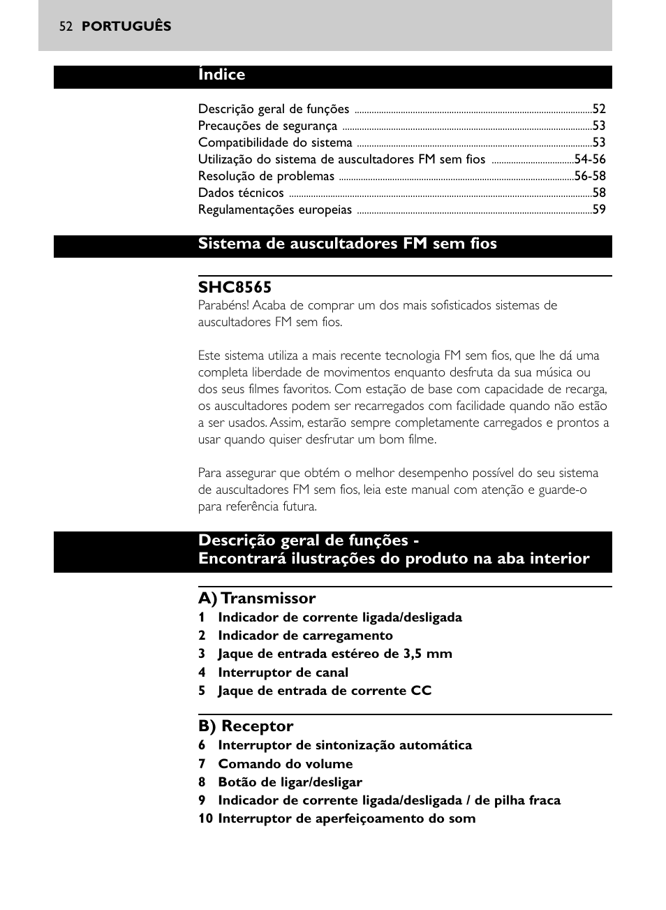 Philips SHC8565-00 User Manual | Page 52 / 150