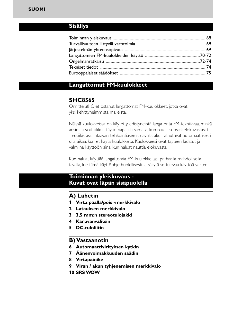 Philips SHC8565-00 User Manual | Page 68 / 150