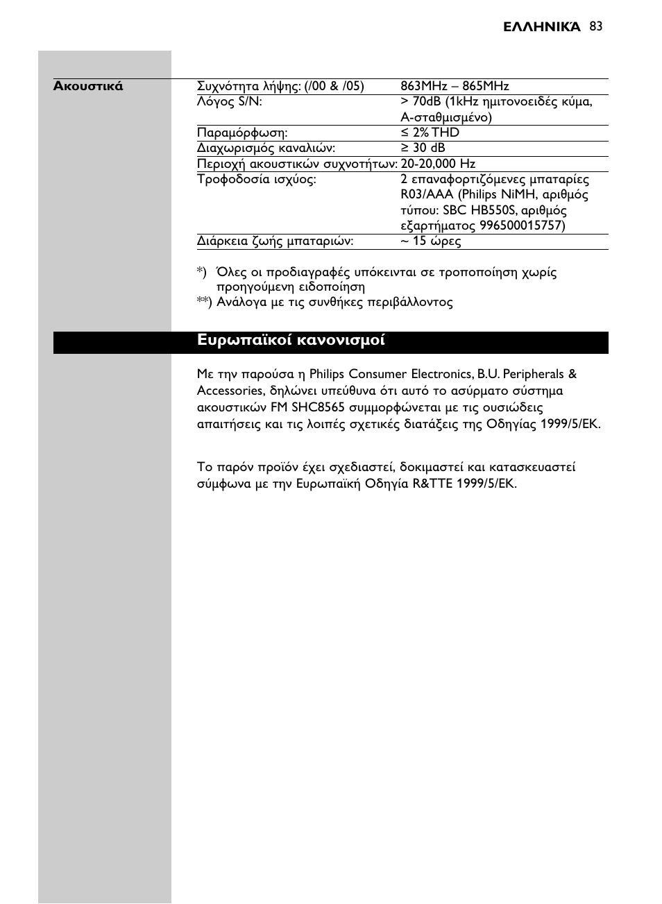 Philips SHC8565-00 User Manual | Page 83 / 150