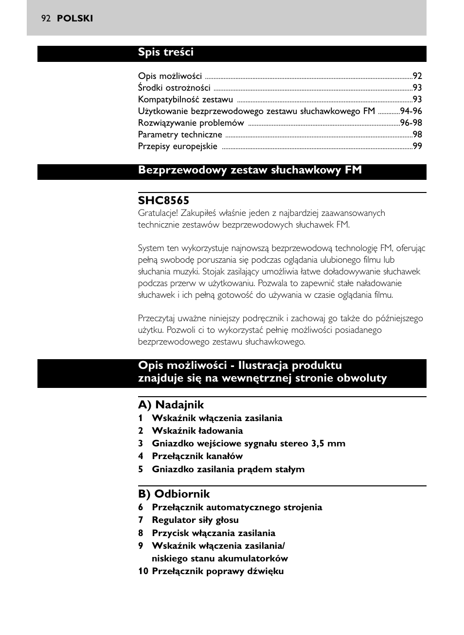 Philips SHC8565-00 User Manual | Page 92 / 150