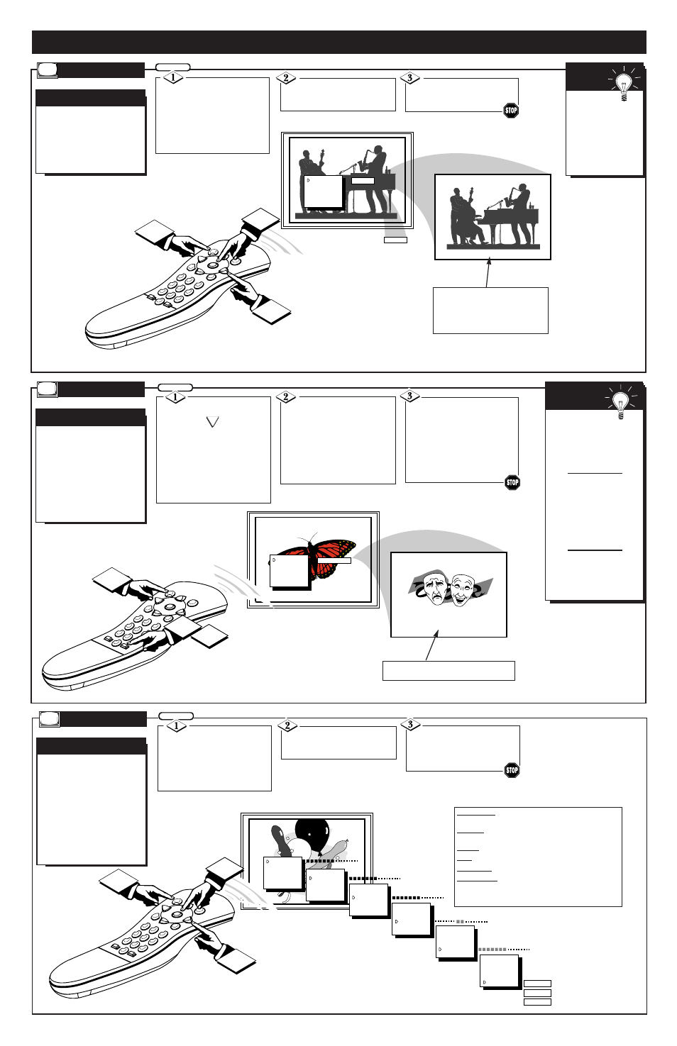 Menu c, Creen, Ontrols | Continued, Leep, Icture, Tereo | Philips 25TS54C User Manual | Page 6 / 8