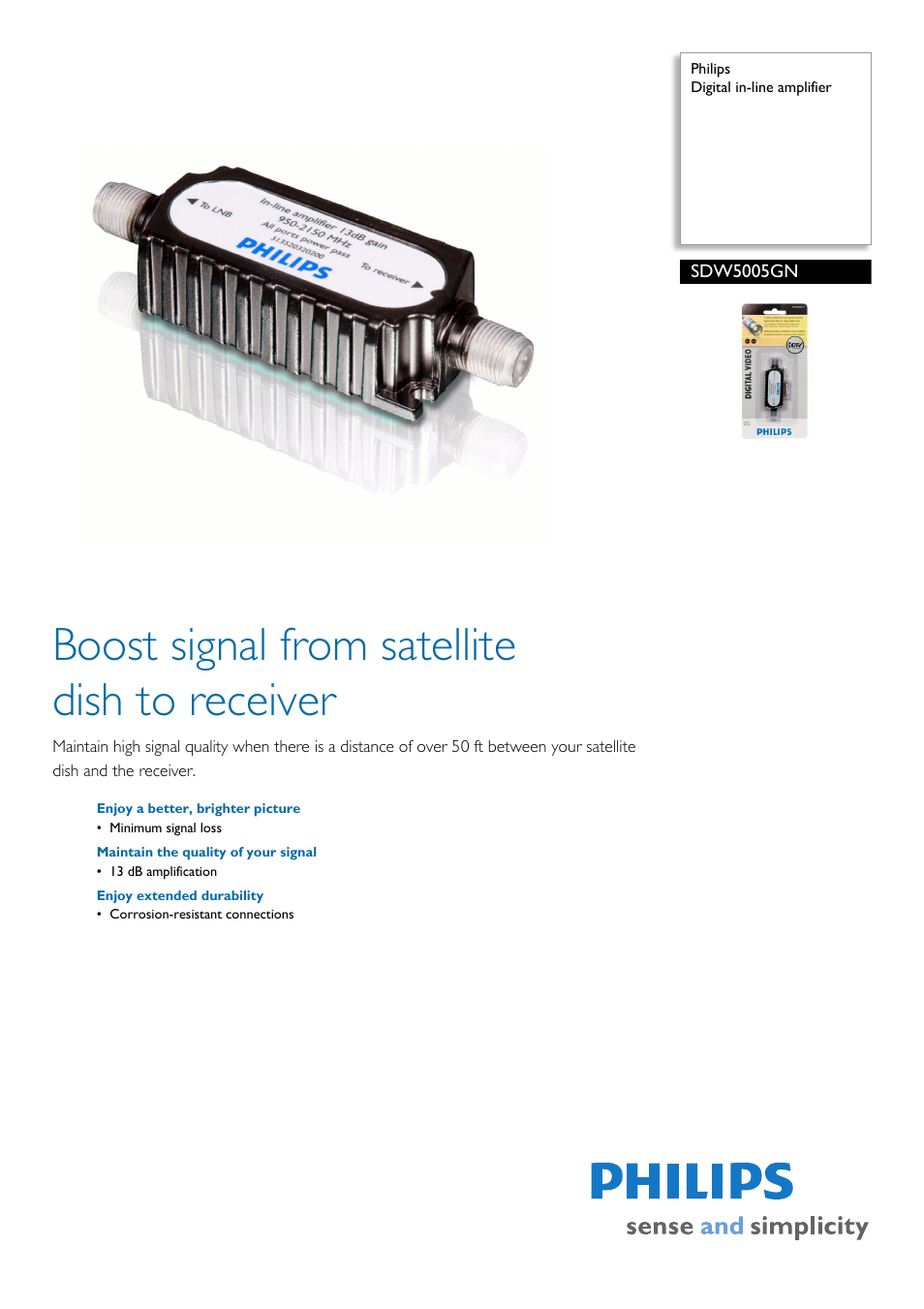 Philips SDW5005GN-17 User Manual | 2 pages