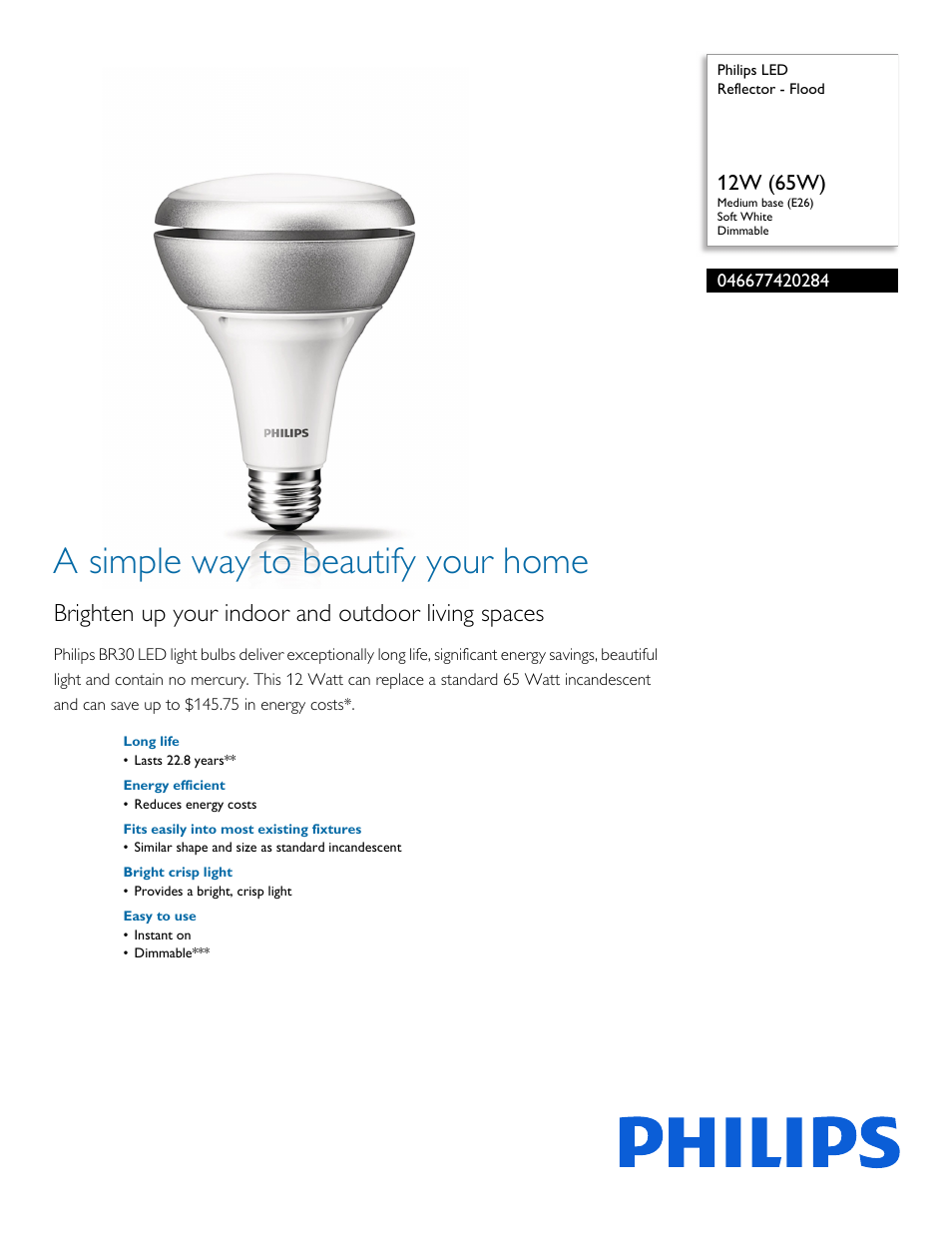 Philips 046677420284 User Manual | 2 pages