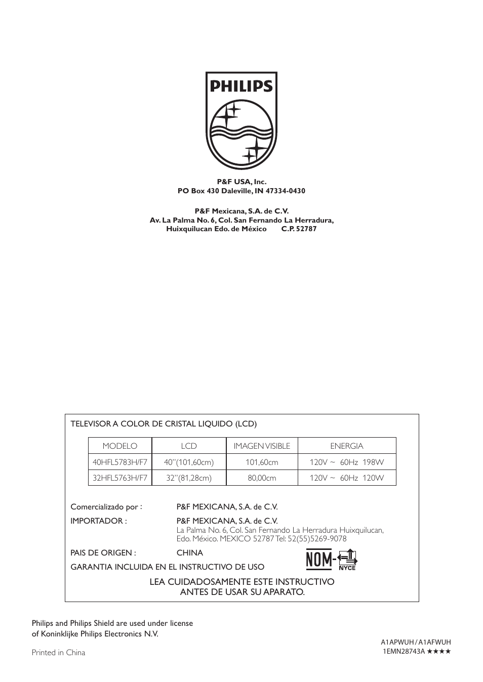 Philips 40HFL5783H-F7 User Manual | Page 12 / 12