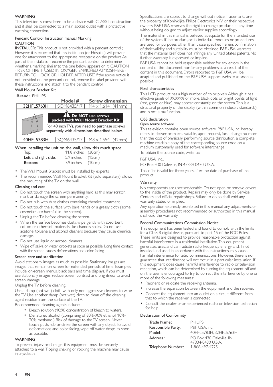 Philips 40HFL5783H-F7 User Manual | Page 4 / 12