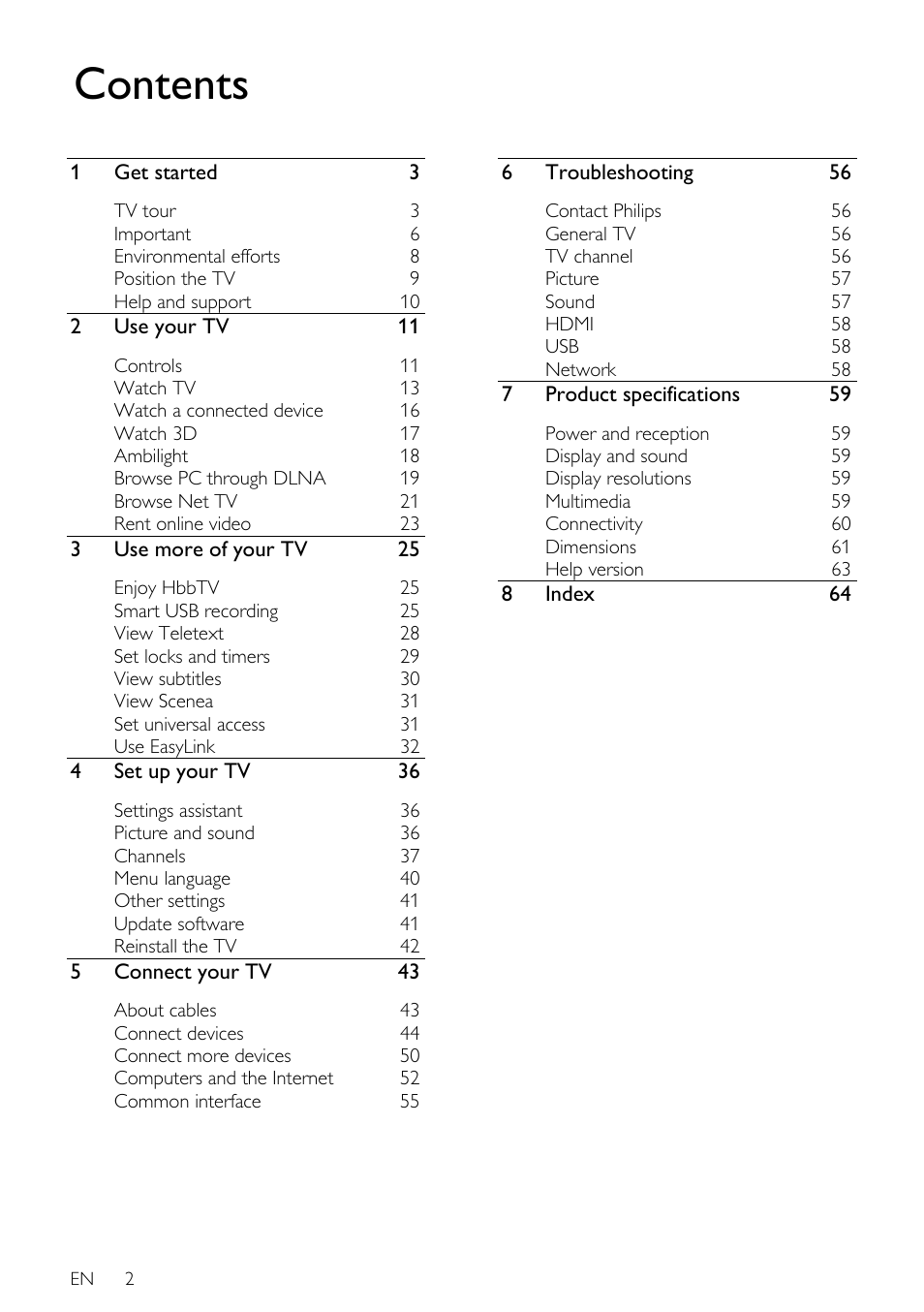 Philips 32PDL7906H-12 User Manual | Page 2 / 72