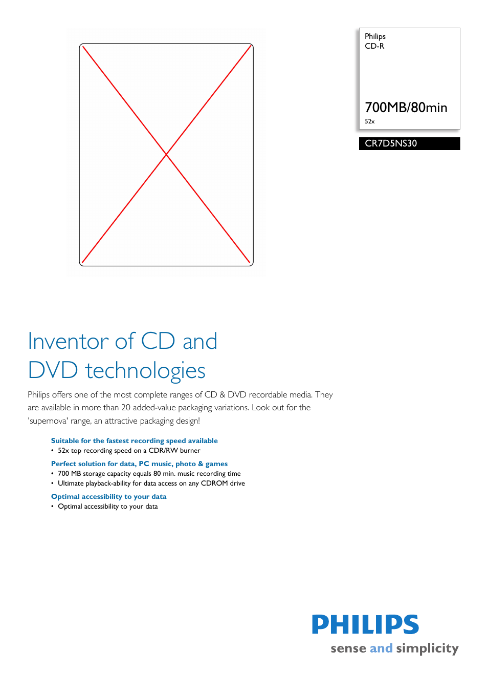 Philips CR7D5NS30-17 User Manual | 2 pages
