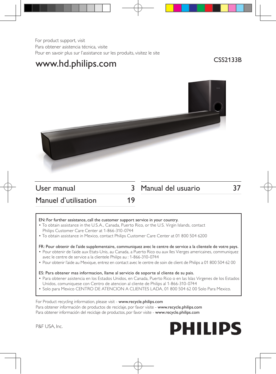 Philips CSS2133B-F7 User Manual | 17 pages