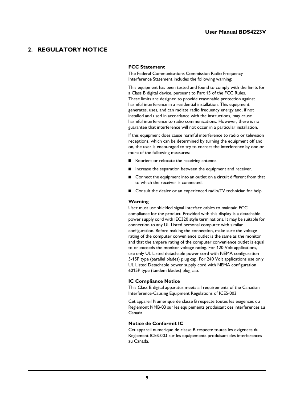 Regulatory notice | Philips BDS4223V-27 User Manual | Page 11 / 58