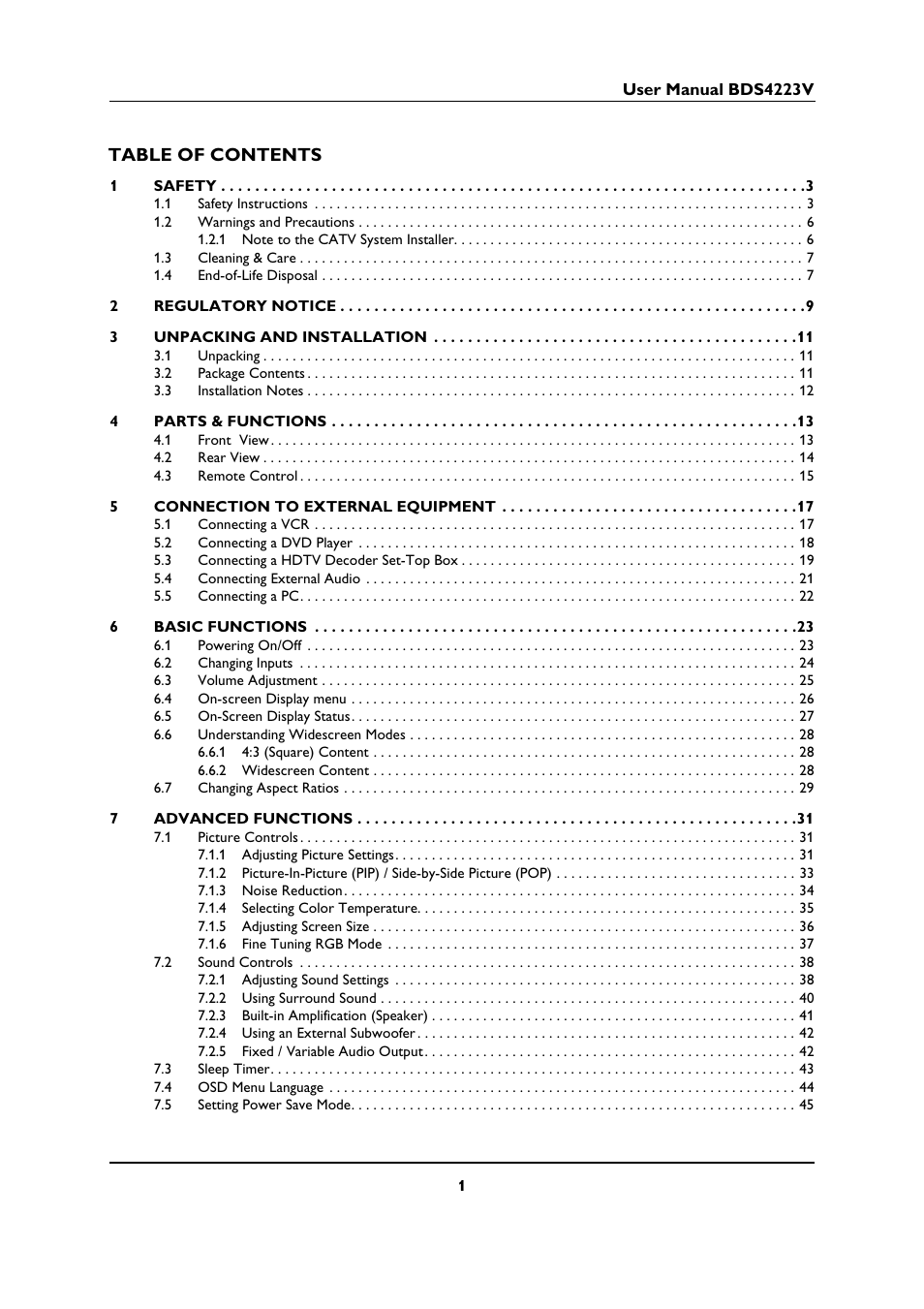 Philips BDS4223V-27 User Manual | Page 3 / 58