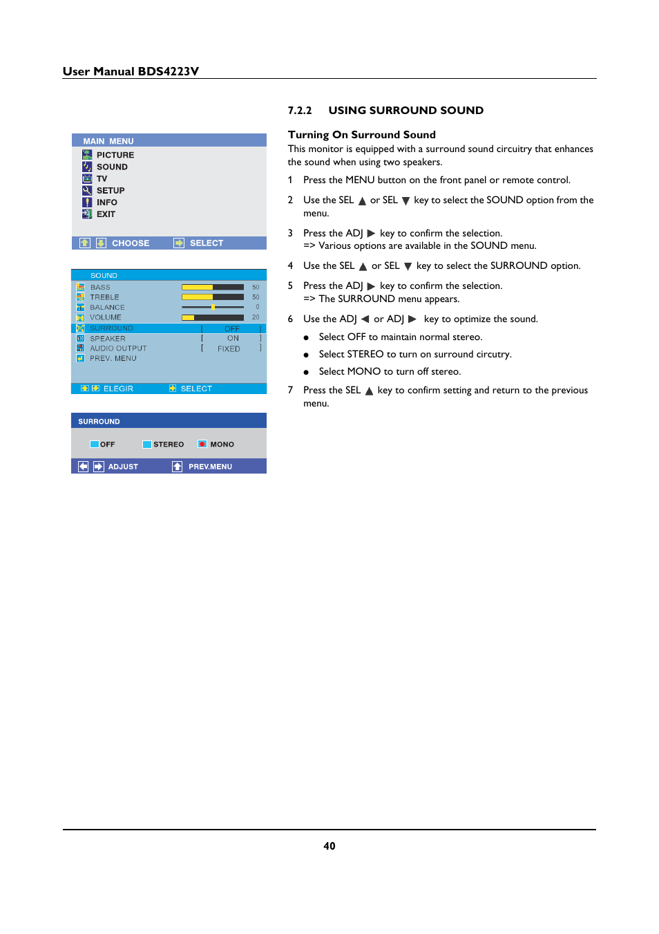 2 using surround sound, Using surround sound | Philips BDS4223V-27 User Manual | Page 42 / 58