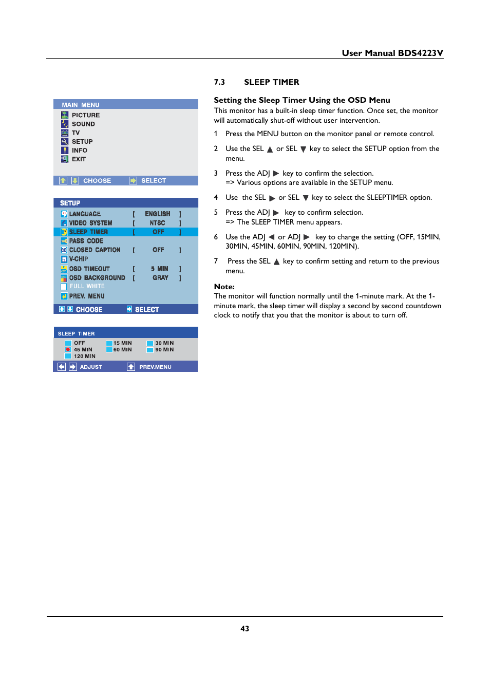 3 sleep timer, Sleep timer | Philips BDS4223V-27 User Manual | Page 45 / 58
