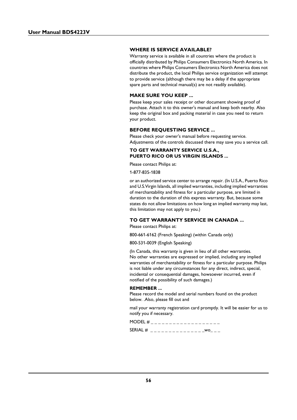 Philips BDS4223V-27 User Manual | Page 58 / 58