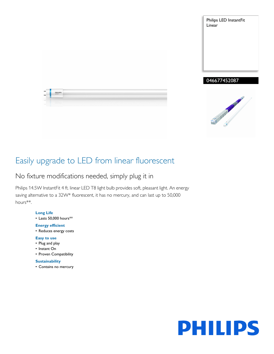 Philips 046677452087 User Manual | 2 pages