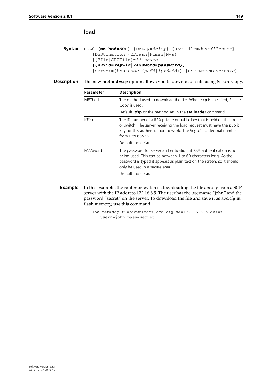 Load | Allied Telesis RAPIER I User Manual | Page 149 / 232