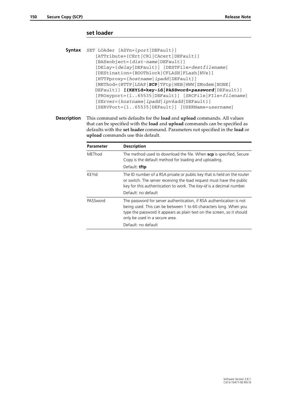 Set loader | Allied Telesis RAPIER I User Manual | Page 150 / 232