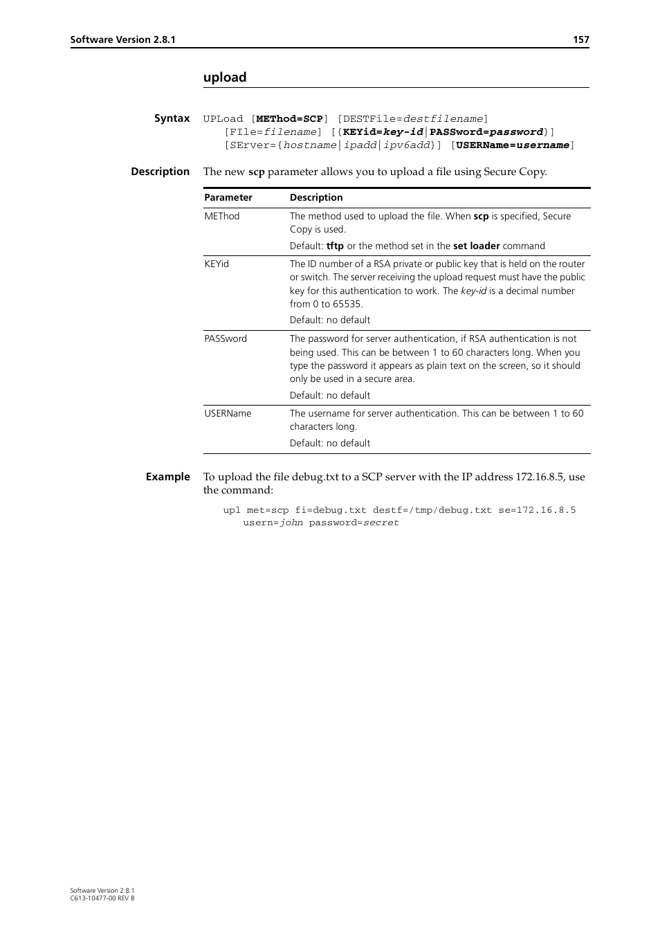 Upload | Allied Telesis RAPIER I User Manual | Page 157 / 232