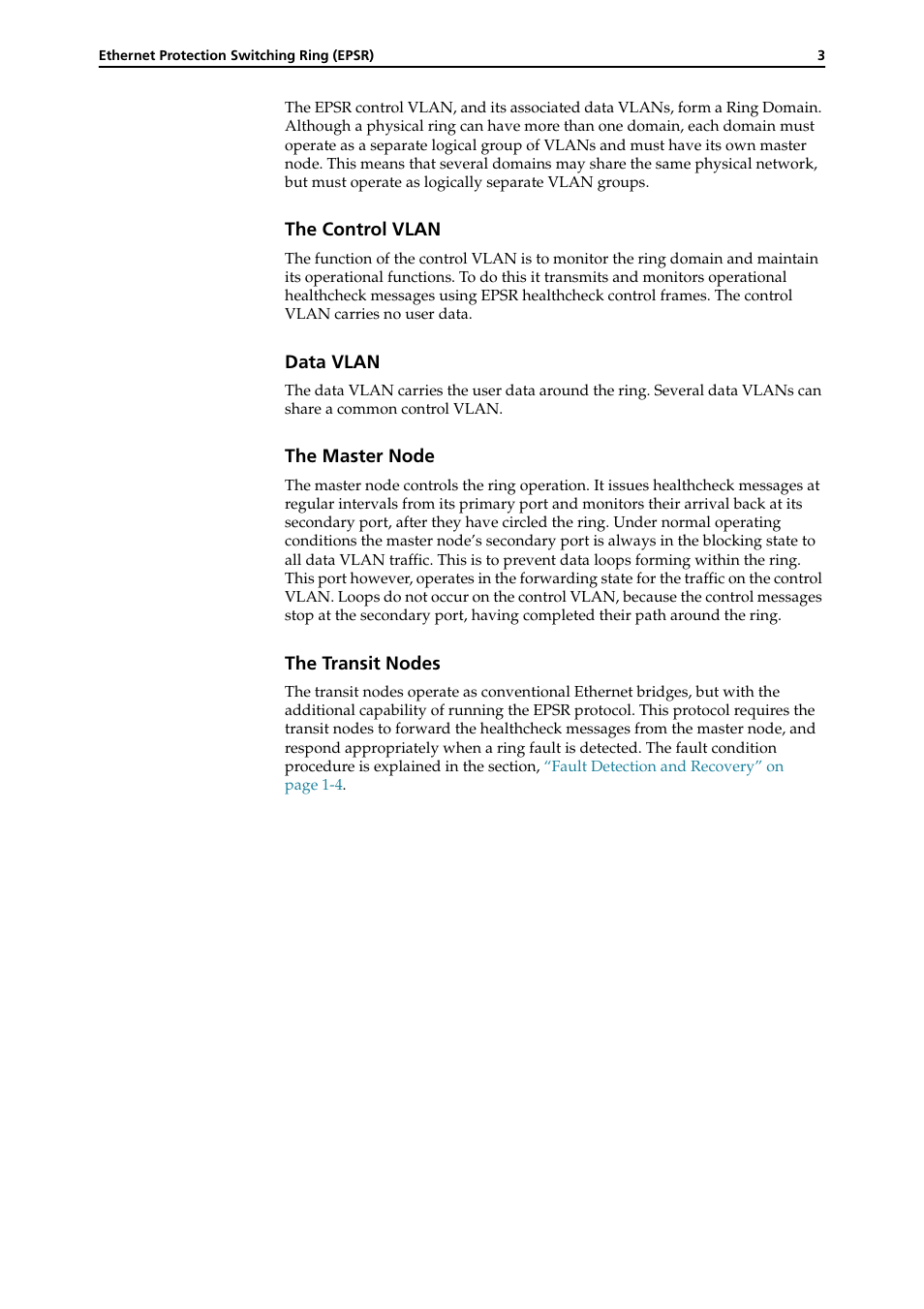 The control vlan, Data vlan, The master node | The transit nodes | Allied Telesis RAPIER I User Manual | Page 201 / 232