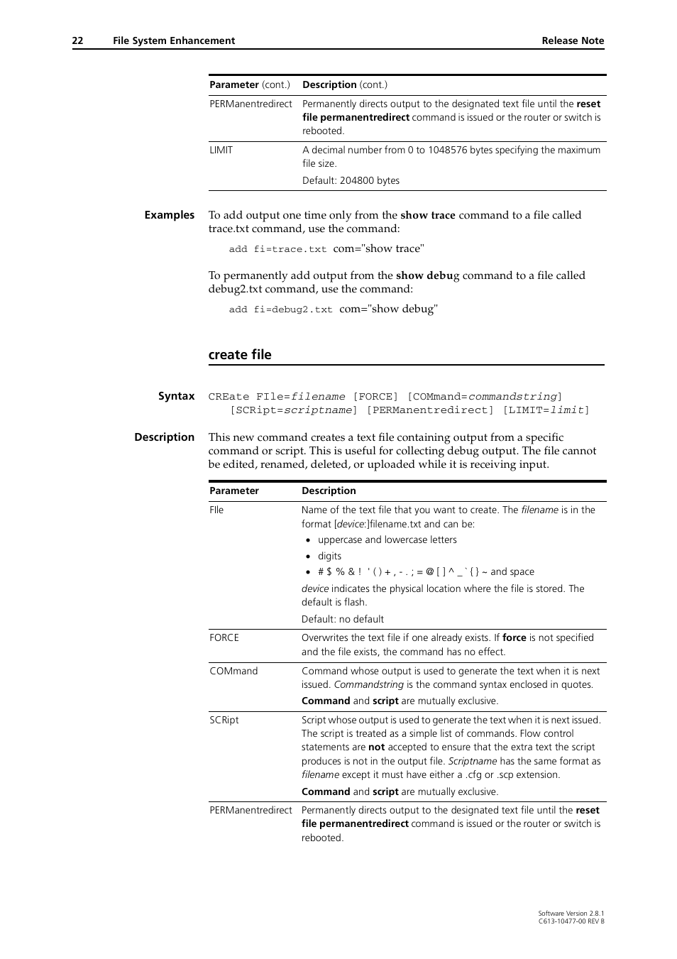 Create file | Allied Telesis RAPIER I User Manual | Page 22 / 232