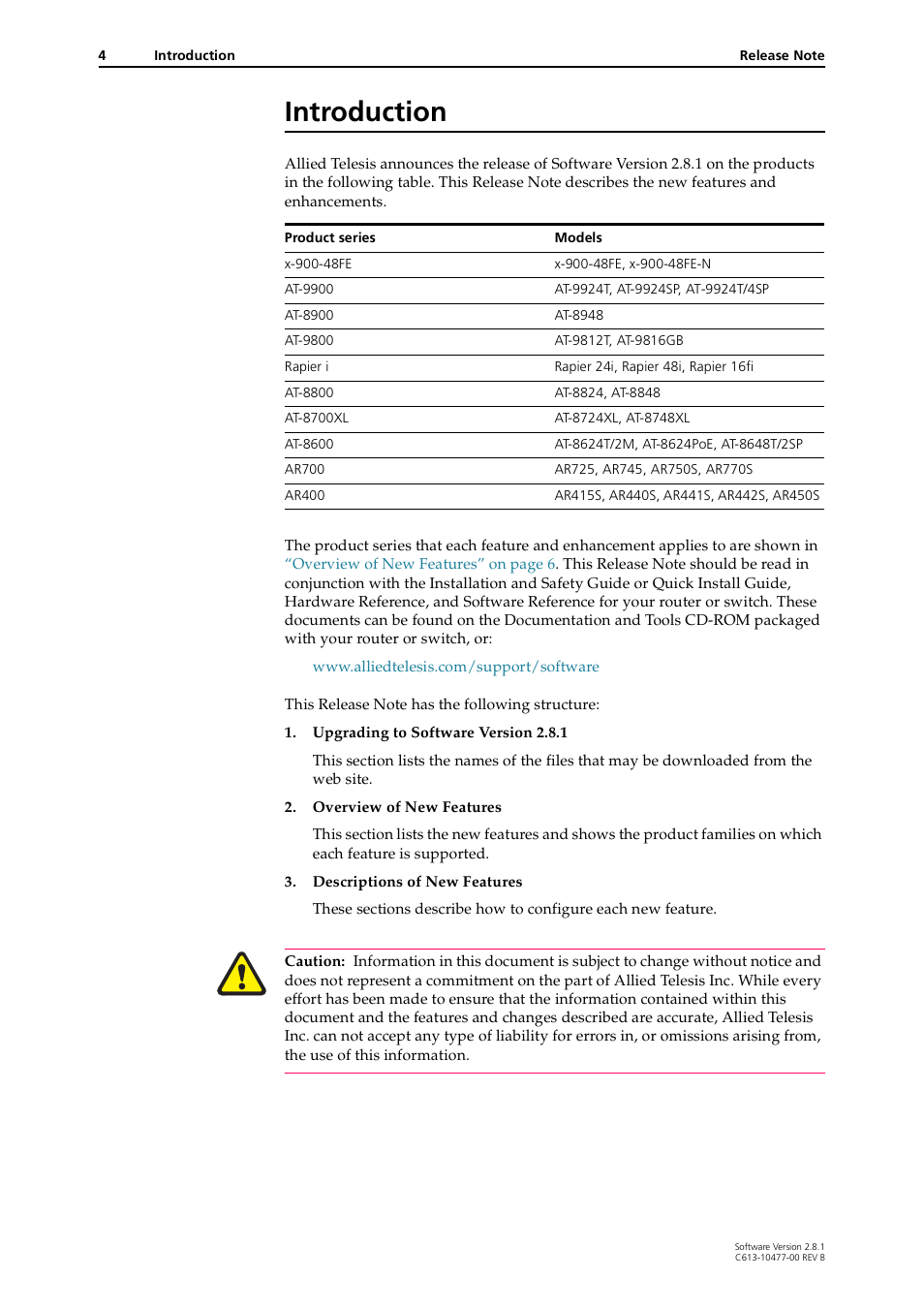 Introduction | Allied Telesis RAPIER I User Manual | Page 4 / 232