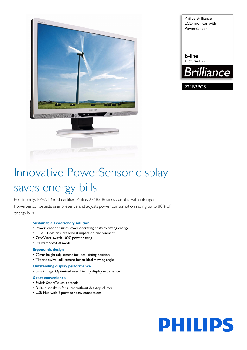 Philips 221B3PCS-00 User Manual | 3 pages