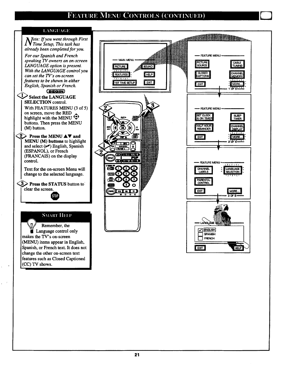 Kature, Ontroes, Continued | Philips MX2797B User Manual | Page 21 / 56