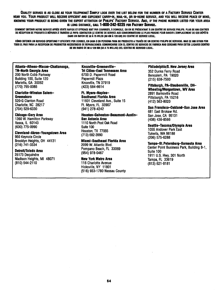 Philips MX2797B User Manual | Page 54 / 56