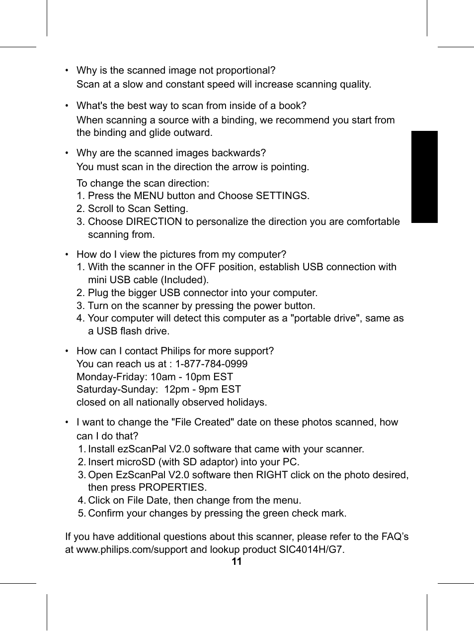 Philips Glide Handheld Scanner SIC4014H User Manual | Page 13 / 48