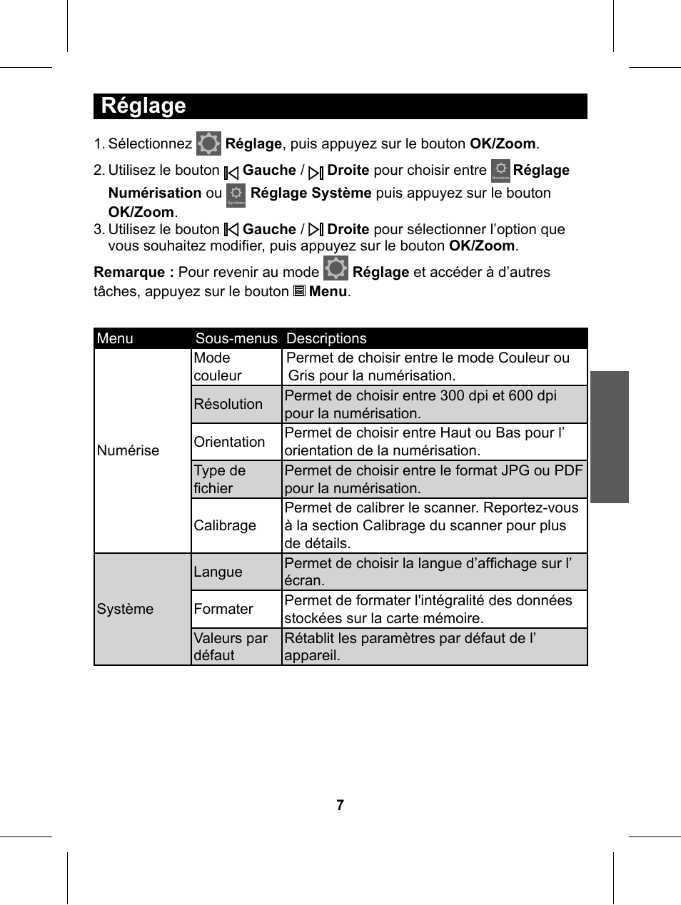 Réglage | Philips Glide Handheld Scanner SIC4014H User Manual | Page 23 / 48
