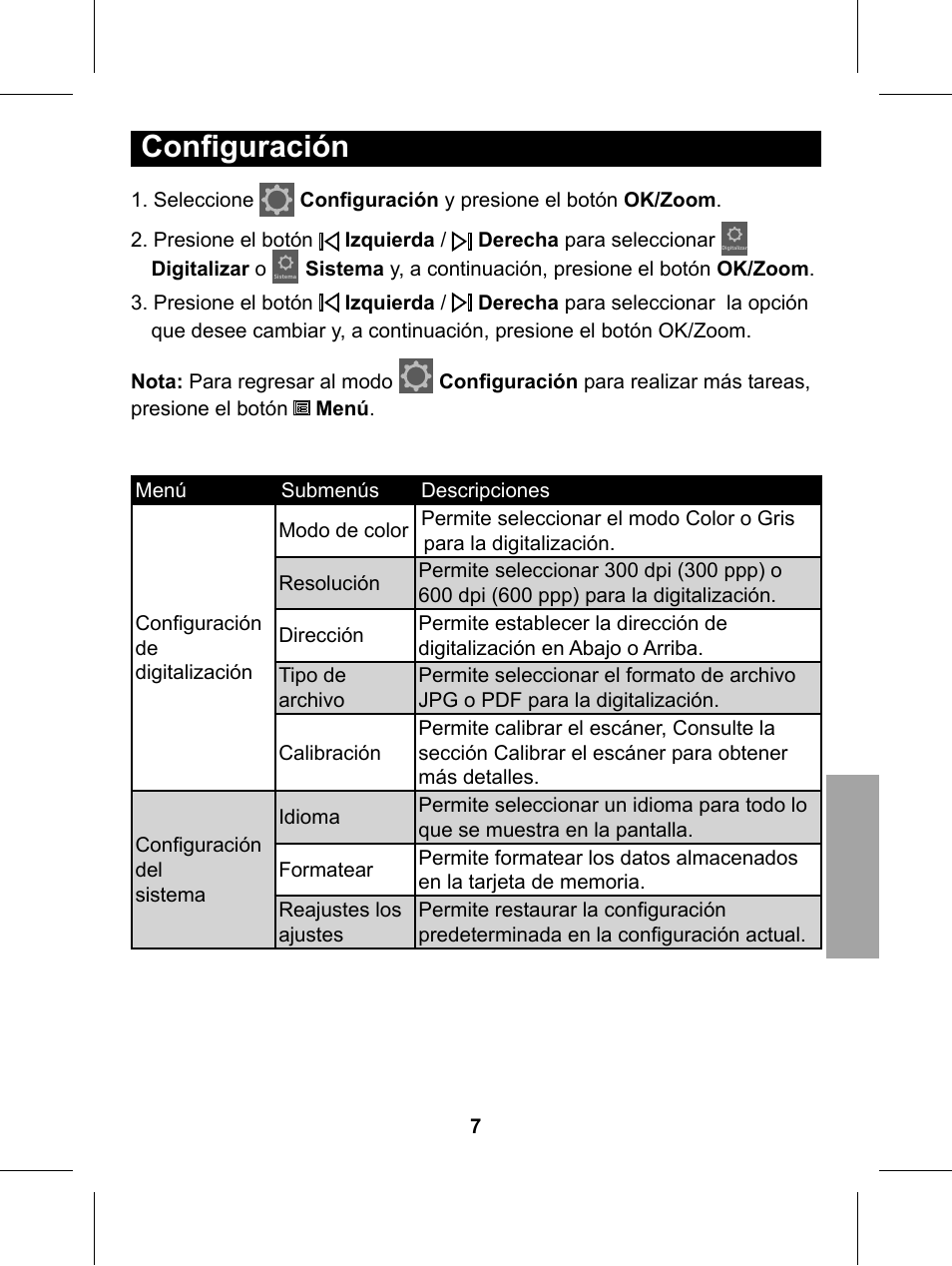 Confi guración | Philips Glide Handheld Scanner SIC4014H User Manual | Page 37 / 48